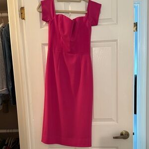 Dress the Population Pink Off-Shoulder Midi Dress